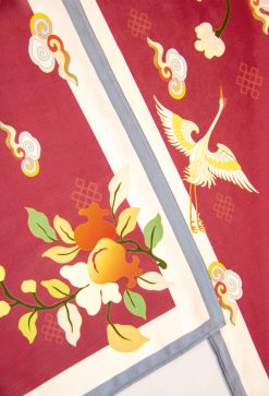 Khăn chim hạc - hoa lựu - đồng tâm 90*90cm